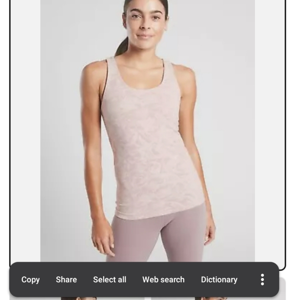 Athleta Scoop Tank Texture,Frosted Floral Velvety Pink/ Icelandic Min Size Xl